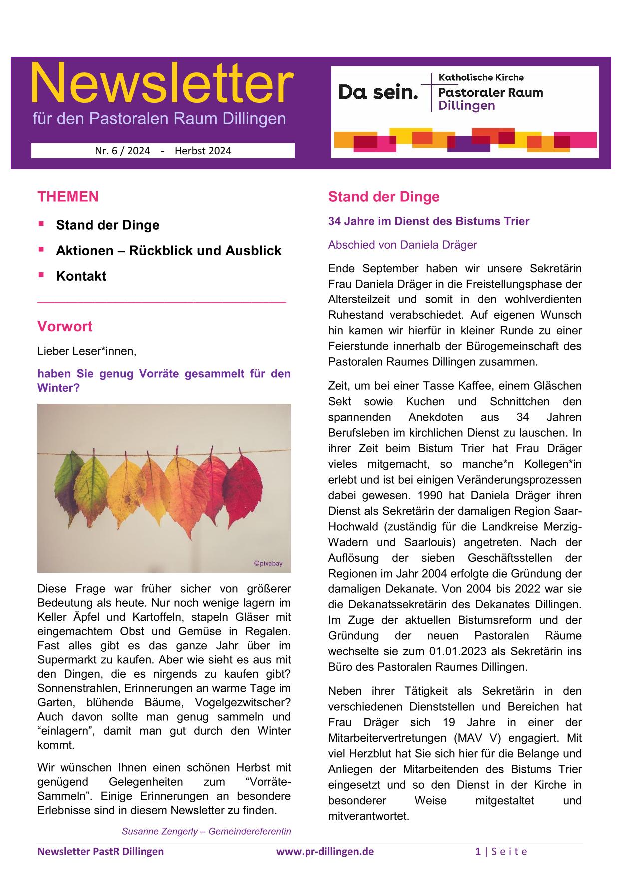 Newsletter_PastR_Dillingen_6_2024_Herbst-Deckblatt