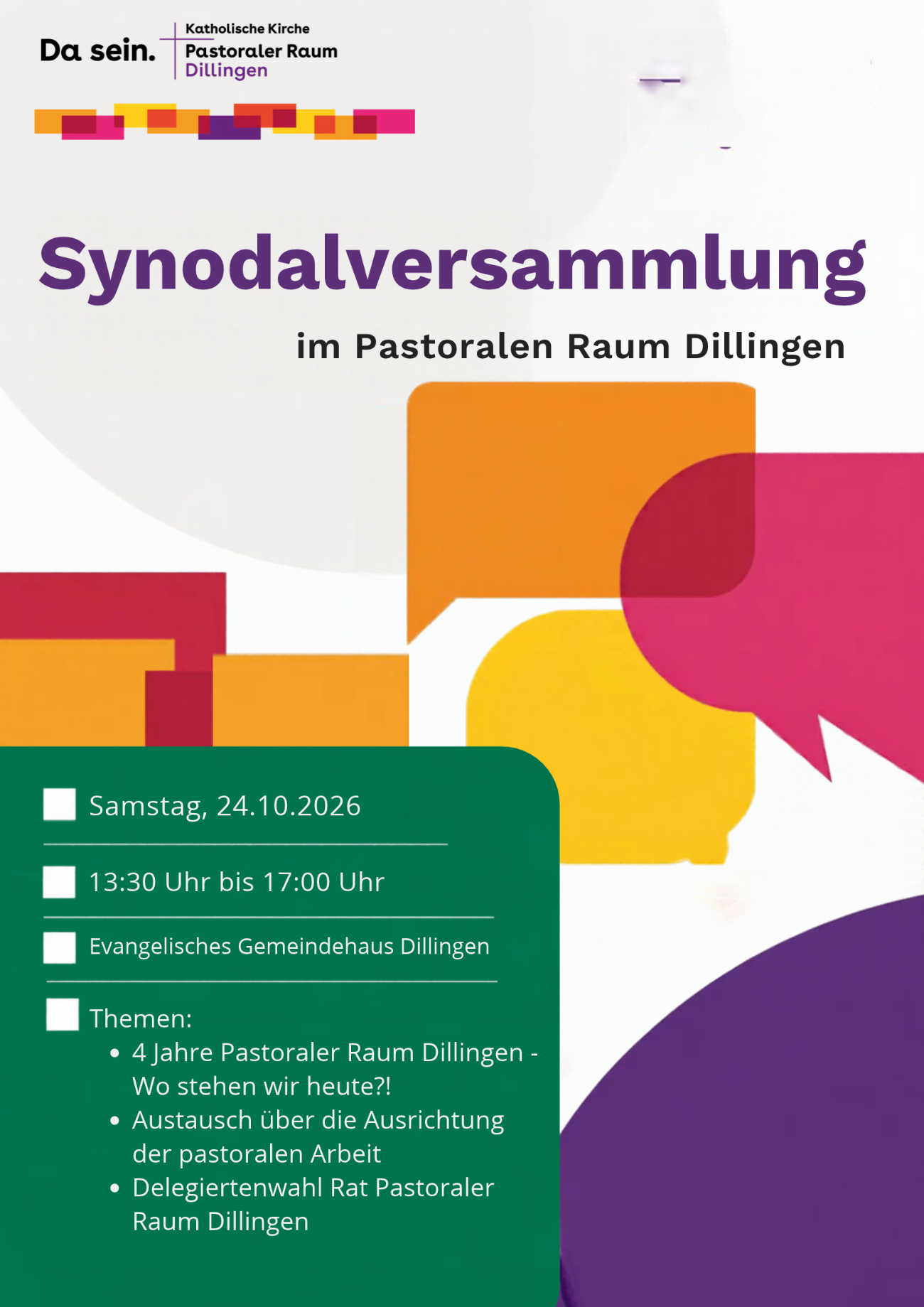 Plakat für die Synodalversammlung